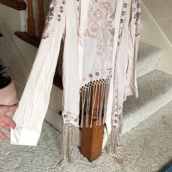 Odd Molly Anthropologie Ticket To Ride Fringe Kimono Duster Jacket - Picture 6 of 13